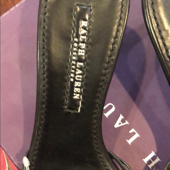 Ralph Lauren collection black Leather Slip-ons. - Picture 3 of 6